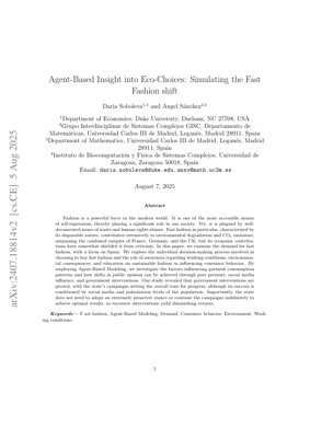 PDF Document Cover - Agent-Based Modeling of Fast Fashion Consumer Behavior: Insights and Policy Implications