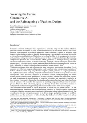 PDF Document Cover - Weaving the Future: Generative AI and the Reimagining of Fashion Design
