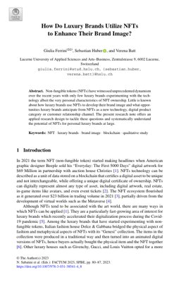 جلد سند PDF - برندهای لوکس و NFTها: راهبردهایی برای ارتقای تصویر برند